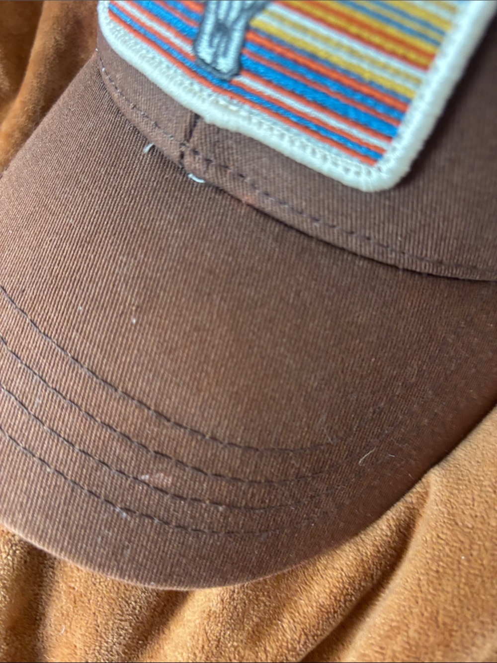 Shyanne Brown Trucker Hat with Floral Skull Patch - Picture 3 of 7